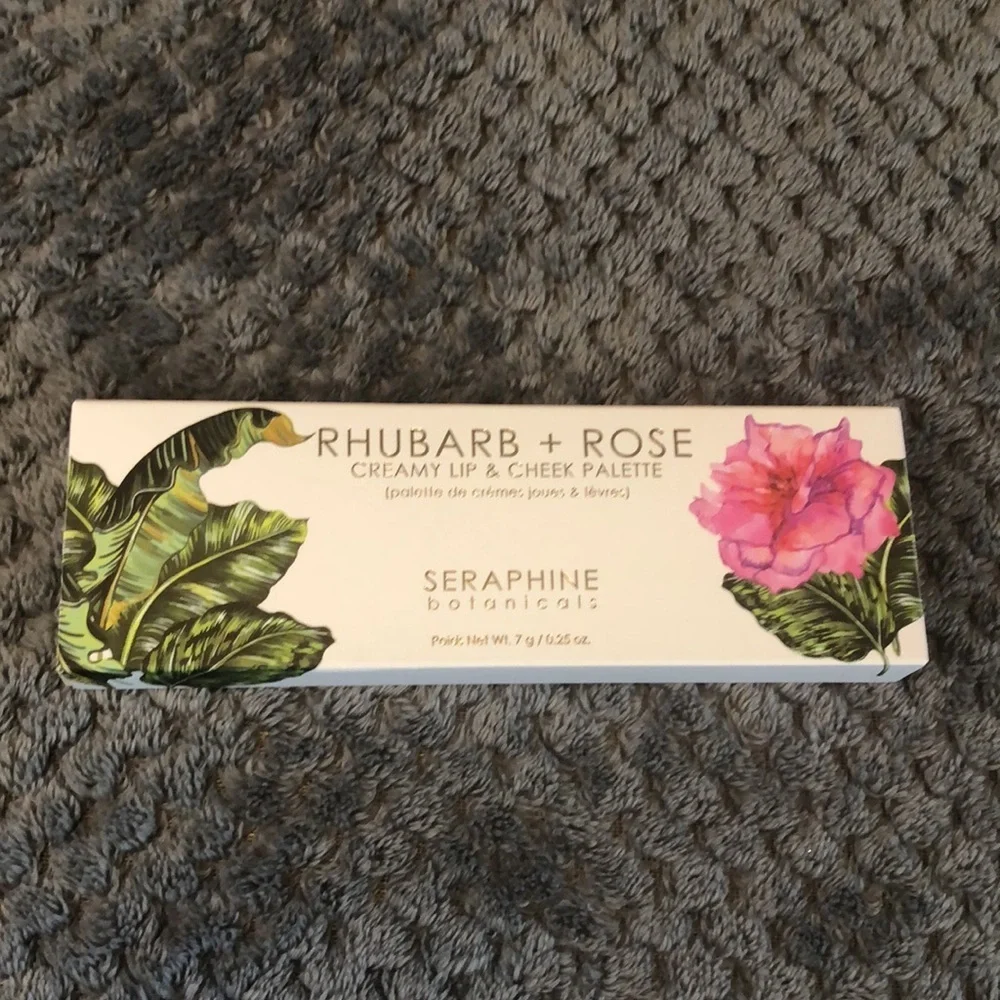 Seraphine botanicals Rhubarb+Rose Creamy Lip & Cheek Palette, NIB - Picture 2 of 7